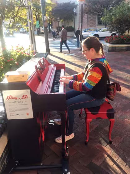 Esther Whitlock playing piano
